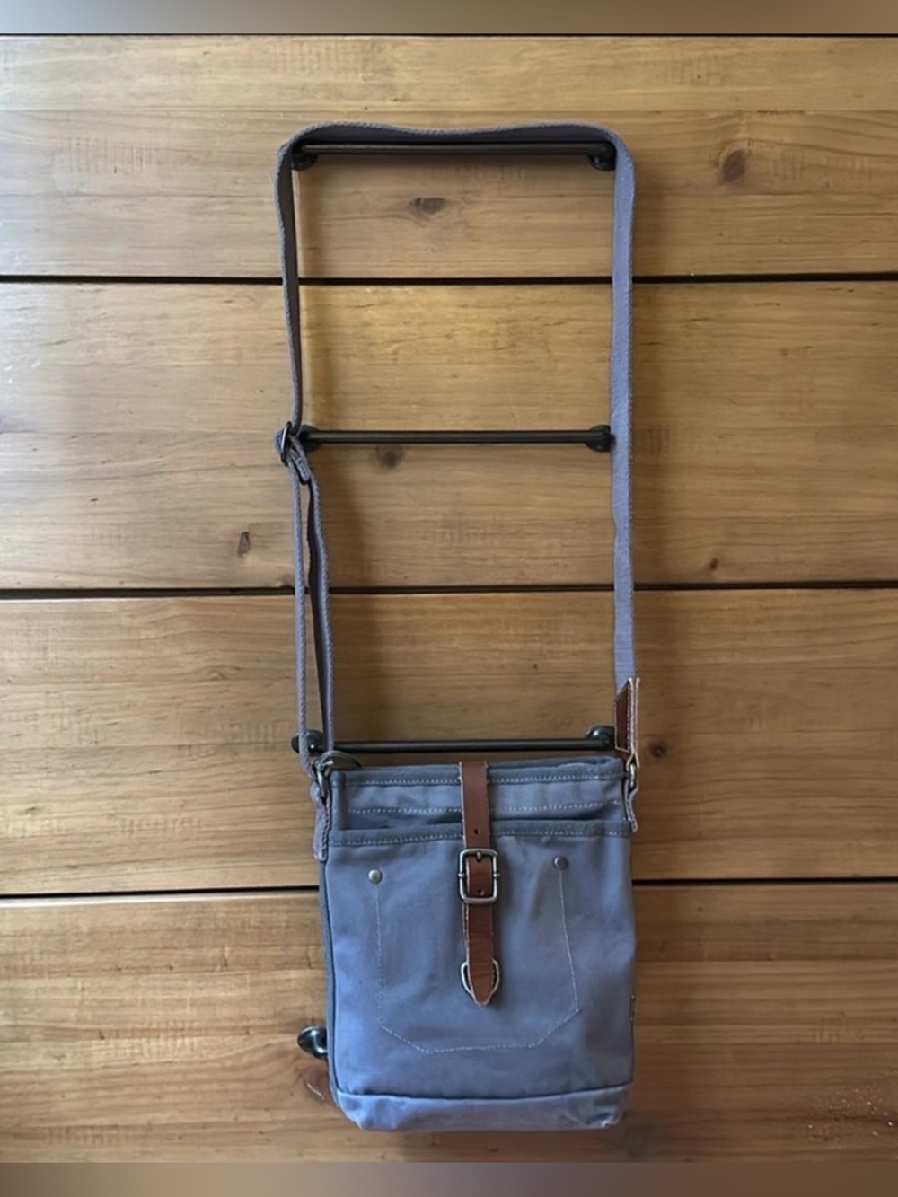 NWT! TSD Gray Canvas Crossbody Utility Bag